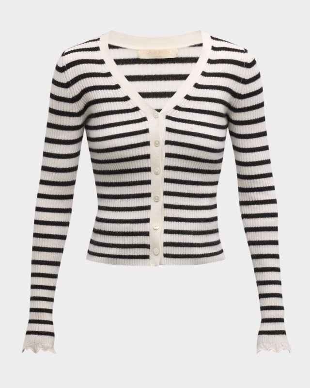 Aeris Striped Cashmere Cardigan